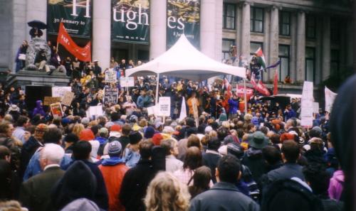 Feb 15, 2003 World protest of War on Iraq, Vancouver, Canada 